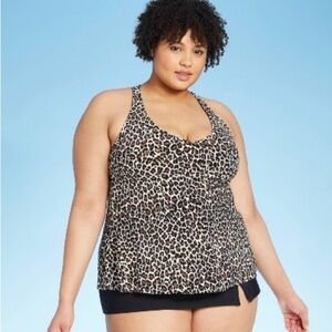 Women's Plus Size Racerback Tankini Top - 22W